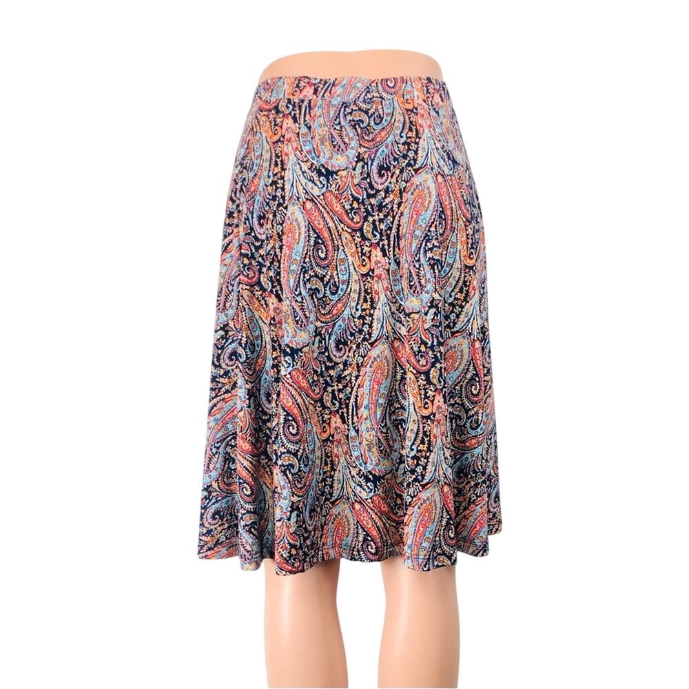NWT Gilli Morgen Paisley Printed A Line Skirt Pink Blue Orange